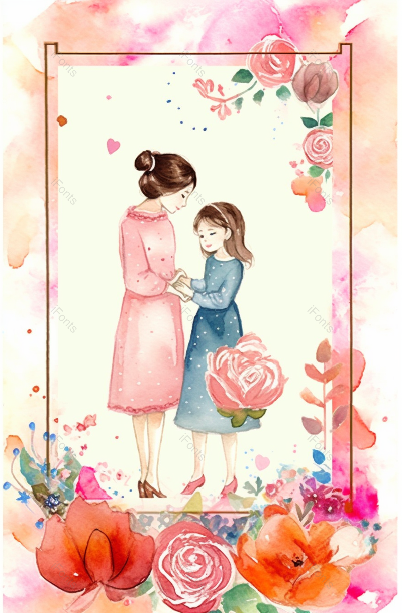 浪漫温馨母亲节手绘海报背景,插画/手绘图,插画/手绘图库,插画/手绘图下载,插画/手绘